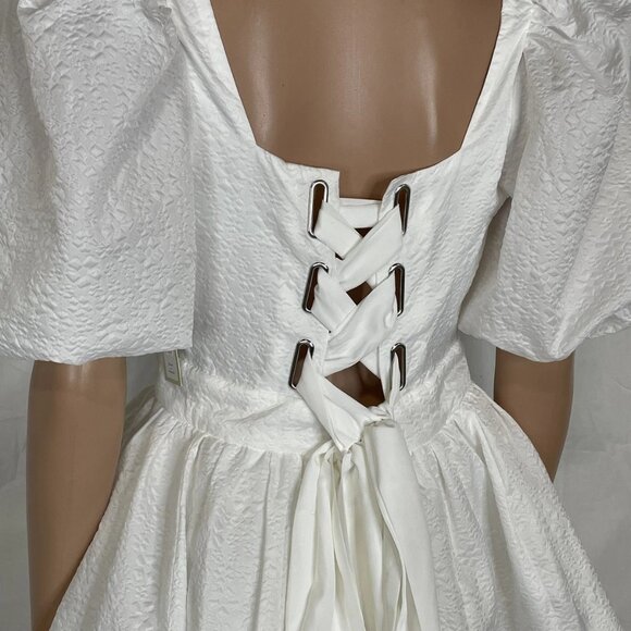 BHLDN Women's Dress Mini Back Lace Size M White - Picture 3 of 10